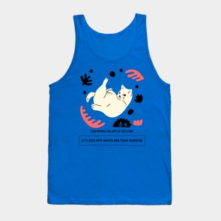 Mastering the art of chilling, funny cat Tank Top